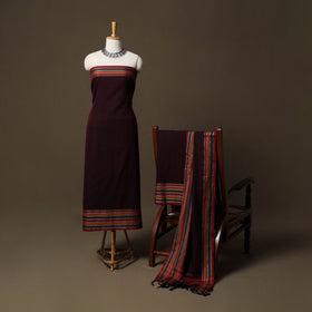 Dharwad Cotton 3pc Unstitched Dress Material Suit Set with Woven Border 73