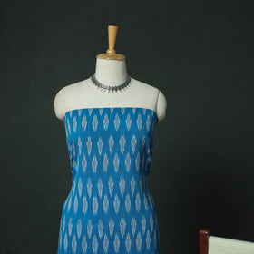 Pochampally Ikat Woven Cotton 3pc Unstitched Dress Material Suit Set 04