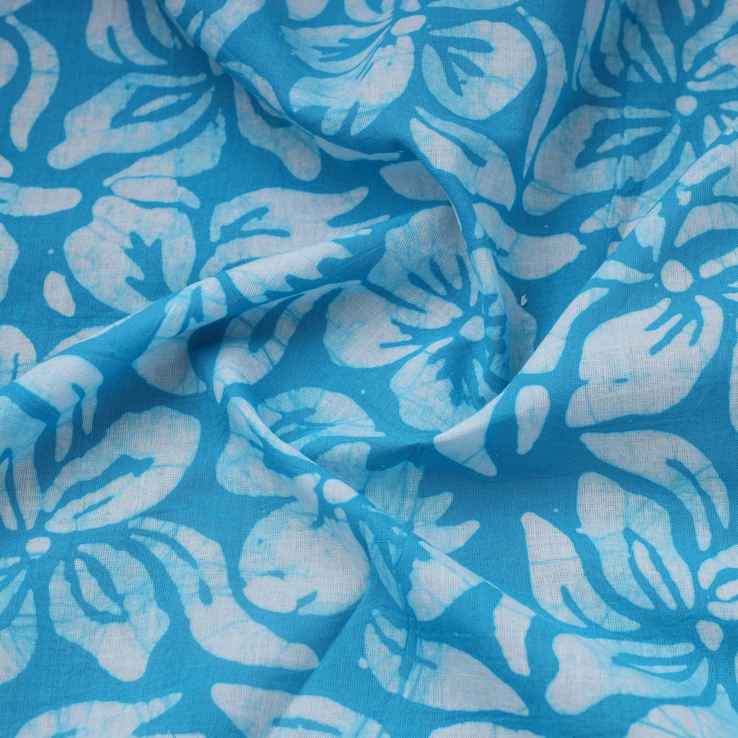 Blue Hand Batik Print Cotton Fabric