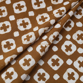 Brown Hand Batik Print Cotton Fabric
