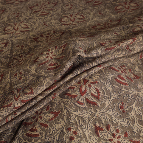 Handwoven Merino Wool Pedana Kalamkari Hand Block Print Natural Dyed Fabric 05