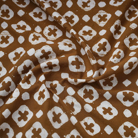 Brown Hand Batik Print Cotton Fabric