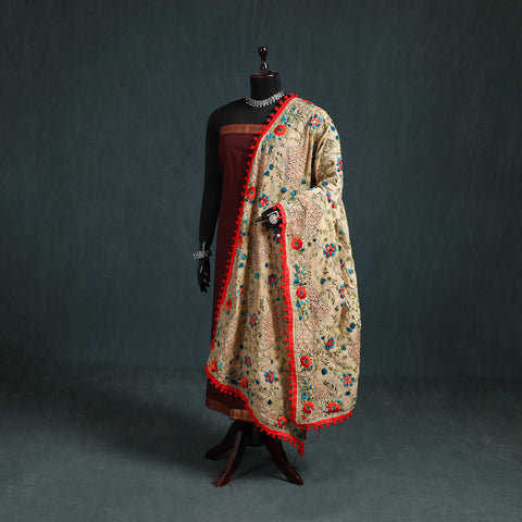 Ranihati Chapa Work Chanderi Silk Hand Embroidery Dupatta 36