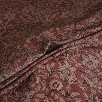 Handwoven Merino Wool Pedana Kalamkari Hand Block Print Natural Dyed Fabric 04