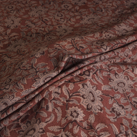 Handwoven Merino Wool Pedana Kalamkari Hand Block Print Natural Dyed Fabric 04