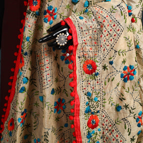 Ranihati Chapa Work Chanderi Silk Hand Embroidery Dupatta 36