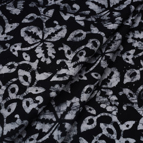 Black Hand Batik Print Cotton Fabric