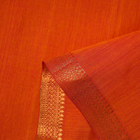 Orange - Mangalagiri Handloom Cotton Nizam Zari Border Fabric 25