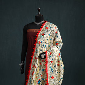 Ranihati Chapa Work Chanderi Silk Hand Embroidery Dupatta 37