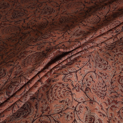 Handwoven Merino Wool Pedana Kalamkari Hand Block Print Natural Dyed Fabric 03