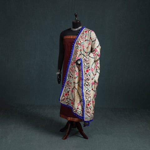 Ranihati Chapa Work Chanderi Silk Hand Embroidery Dupatta 38