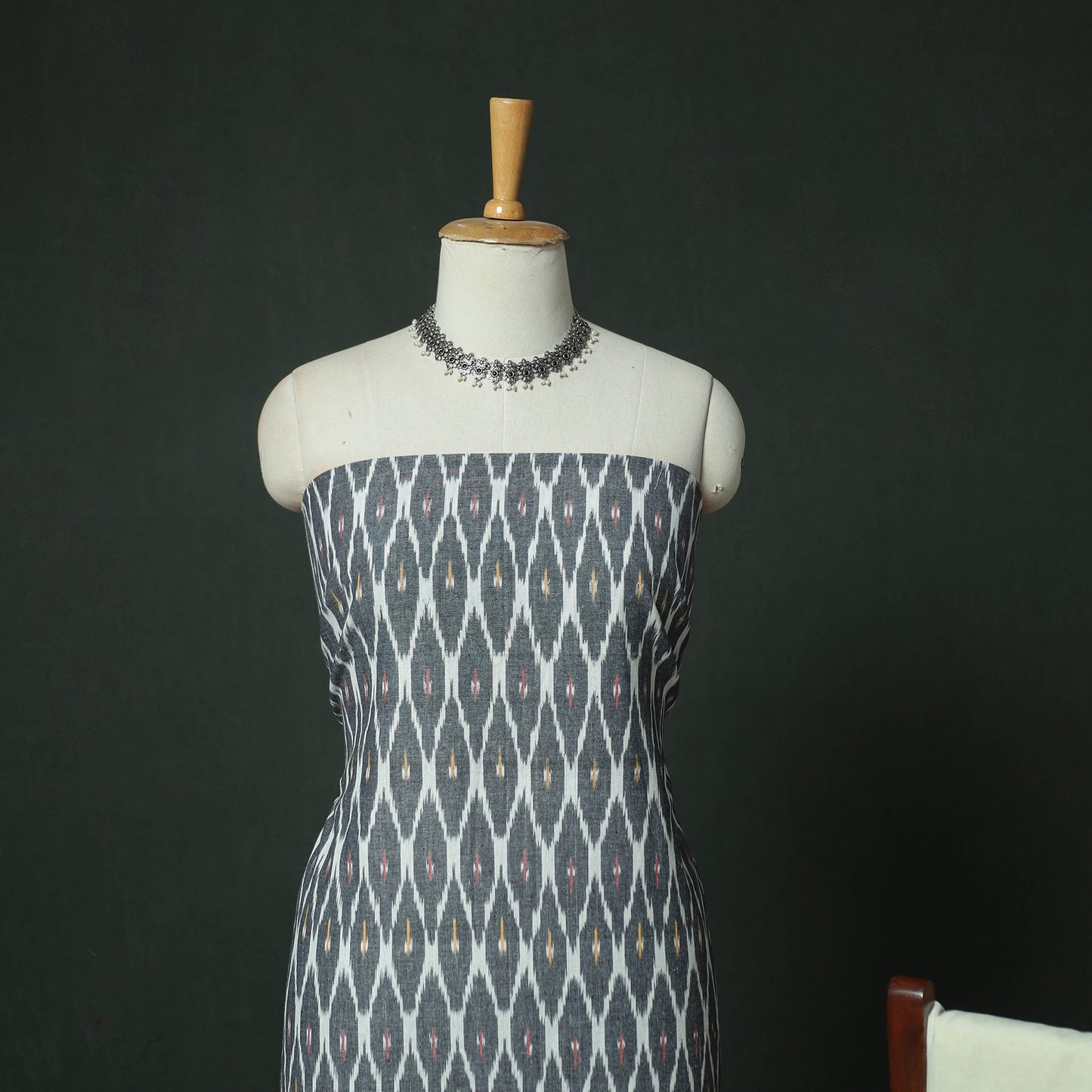 Pochampally Ikat Woven Cotton 3pc Unstitched Dress Material Suit Set 06