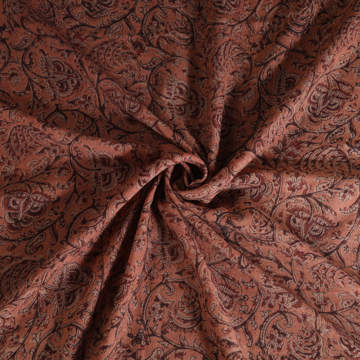 Handwoven Merino Wool Pedana Kalamkari Hand Block Print Natural Dyed Fabric 03