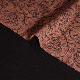 Handwoven Merino Wool Pedana Kalamkari Hand Block Print Natural Dyed Fabric 03
