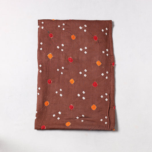 Brown - Kutch Bandhani Tie-Dye Mul Cotton Precut Fabric 19