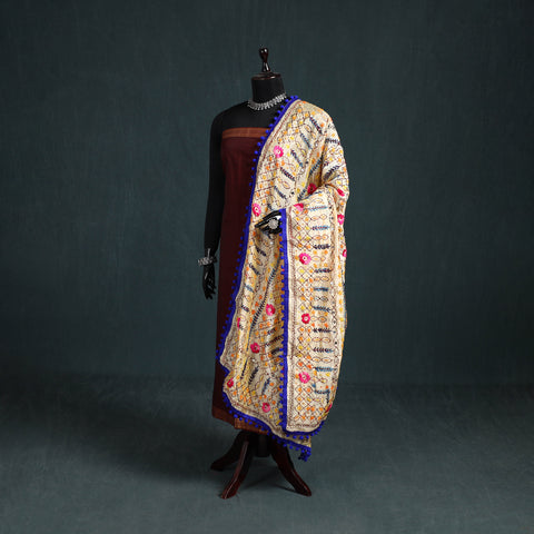 Ranihati Chapa Work Chanderi Silk Hand Embroidery Dupatta 40