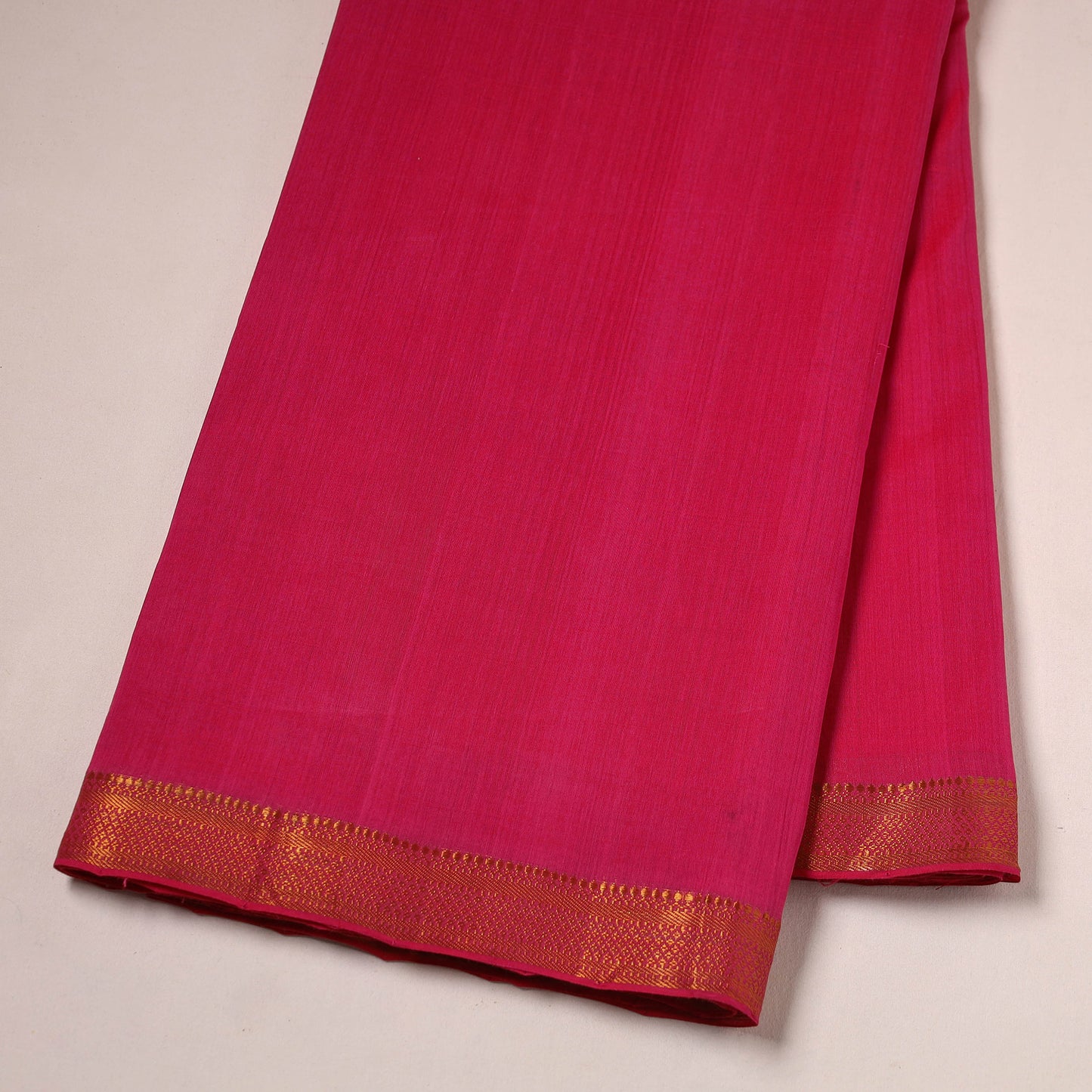 Pink - Mangalagiri Handloom Cotton Nizam Zari Border Fabric 29