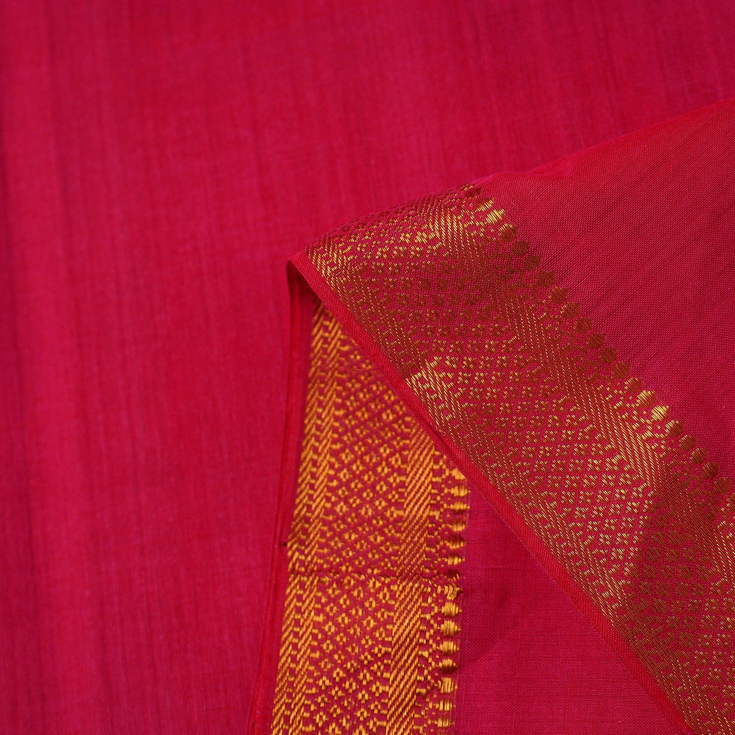 Pink - Mangalagiri Handloom Cotton Nizam Zari Border Fabric 29