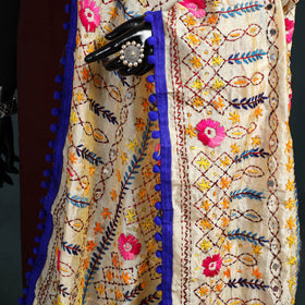 Ranihati Chapa Work Chanderi Silk Hand Embroidery Dupatta 40