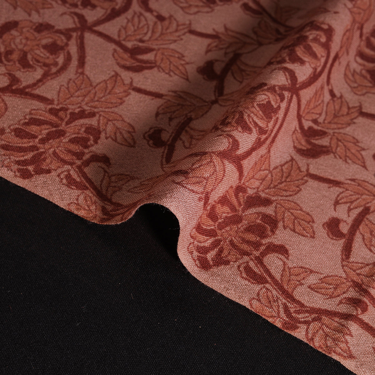 Handwoven Merino Wool Pedana Kalamkari Hand Block Print Natural Dyed Fabric 02