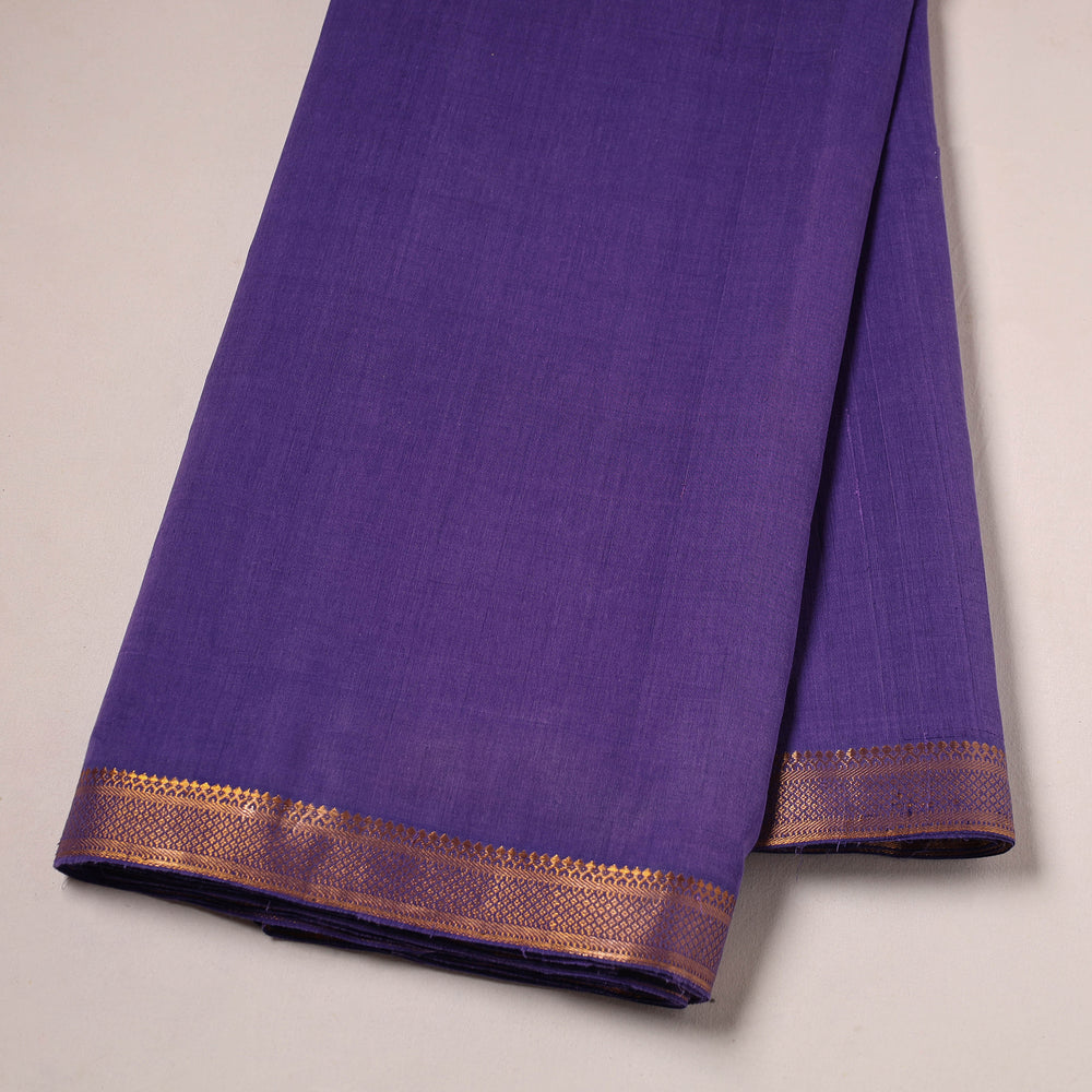 Blue - Mangalagiri Handloom Cotton Nizam Zari Border Fabric 30