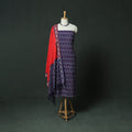 Pochampally Ikat Woven Cotton 3pc Unstitched Dress Material Suit Set 09