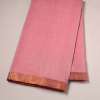 Pink - Mangalagiri Handloom Cotton Nizam Zari Border Fabric 26