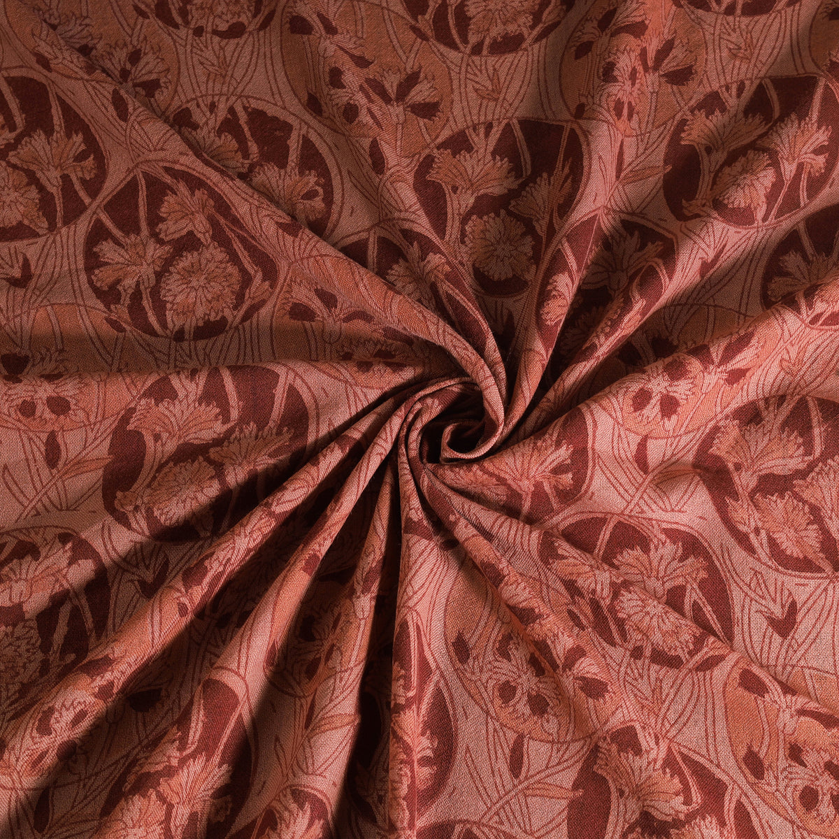 Handwoven Merino Wool Pedana Kalamkari Hand Block Print Natural Dyed Fabric 23