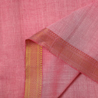 Pink - Mangalagiri Handloom Cotton Nizam Zari Border Fabric 26