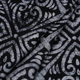 Black Hand Batik Print Cotton Fabric