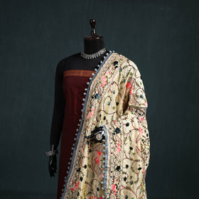 Ranihati Chapa Work Chanderi Silk Hand Embroidery Dupatta 44