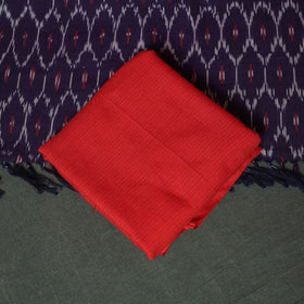 Pochampally Ikat Woven Cotton 3pc Unstitched Dress Material Suit Set 09