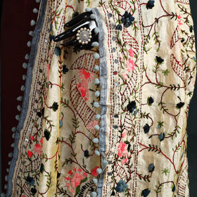Ranihati Chapa Work Chanderi Silk Hand Embroidery Dupatta 44