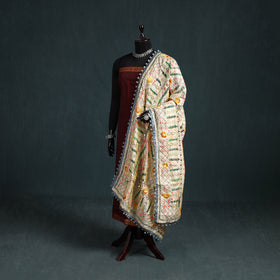 Ranihati Chapa Work Chanderi Silk Hand Embroidery Dupatta 45
