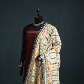 Ranihati Chapa Work Chanderi Silk Hand Embroidery Dupatta 45
