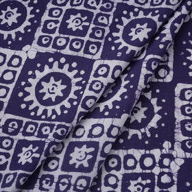 Purple Hand Batik Print Cotton Fabric