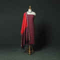 Pochampally Ikat Woven Cotton 3pc Unstitched Dress Material Suit Set 11