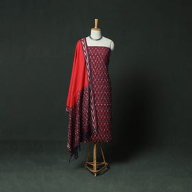 Pochampally Ikat Woven Cotton 3pc Unstitched Dress Material Suit Set 11