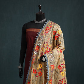Ranihati Chapa Work Chanderi Silk Hand Embroidery Dupatta 46
