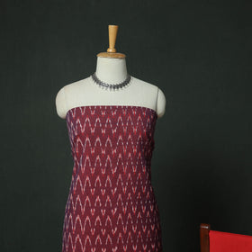 Pochampally Ikat Woven Cotton 3pc Unstitched Dress Material Suit Set 11
