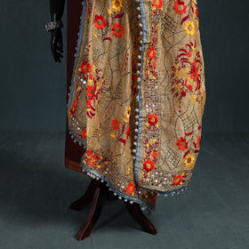 Ranihati Chapa Work Chanderi Silk Hand Embroidery Dupatta 46
