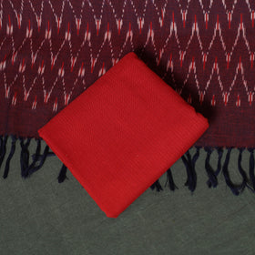 Pochampally Ikat Woven Cotton 3pc Unstitched Dress Material Suit Set 11