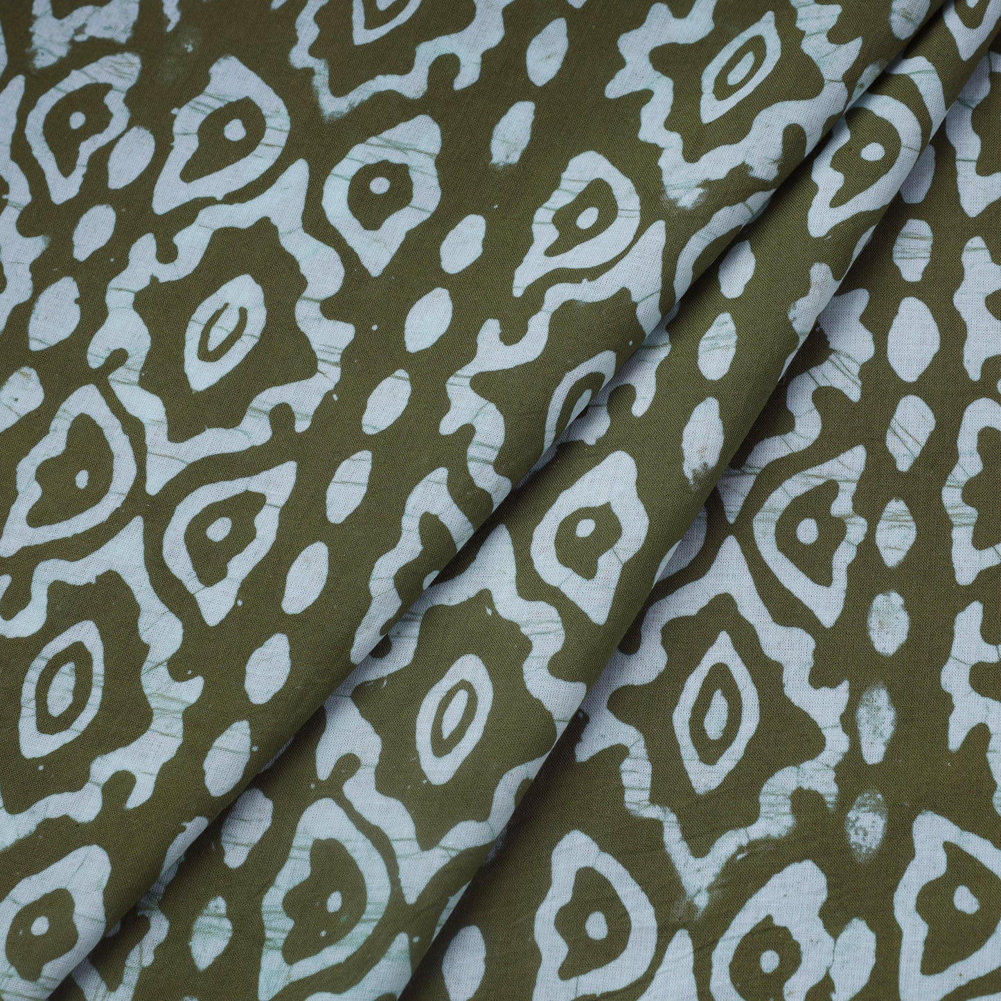 Green Hand Batik Print Cotton Fabric