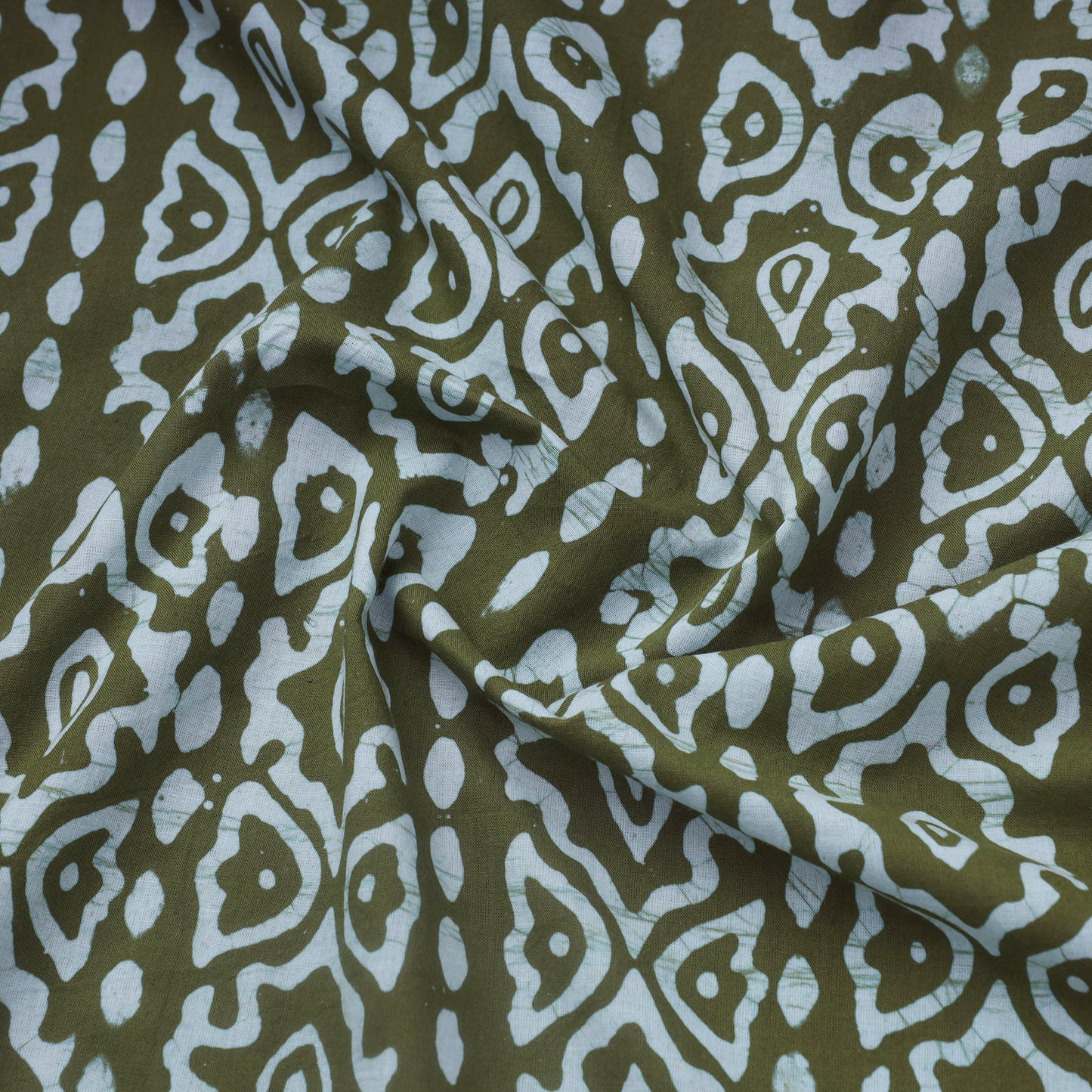 Green Hand Batik Print Cotton Fabric