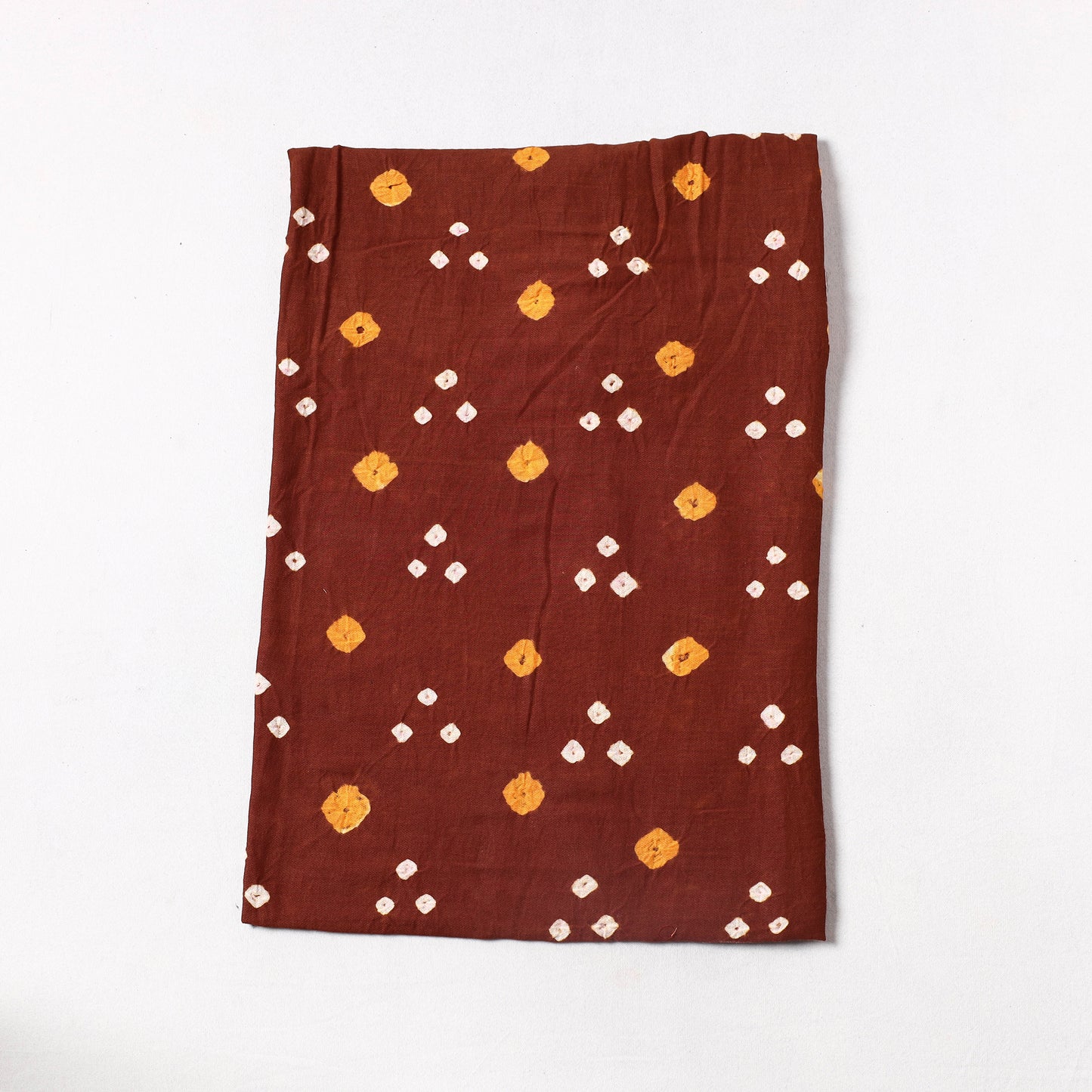 Brown - Kutch Bandhani Tie-Dye Mul Cotton Precut Fabric (0.7 meter) 31