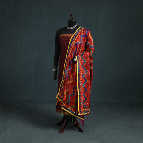 Ranihati Chanderi Silk Zig Zag Hand Embroidery Dupatta 49