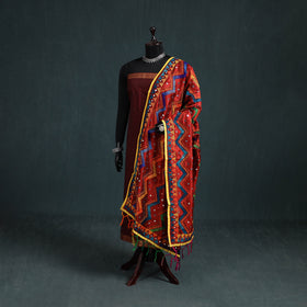 Ranihati Chanderi Silk Zig Zag Hand Embroidery Dupatta 49