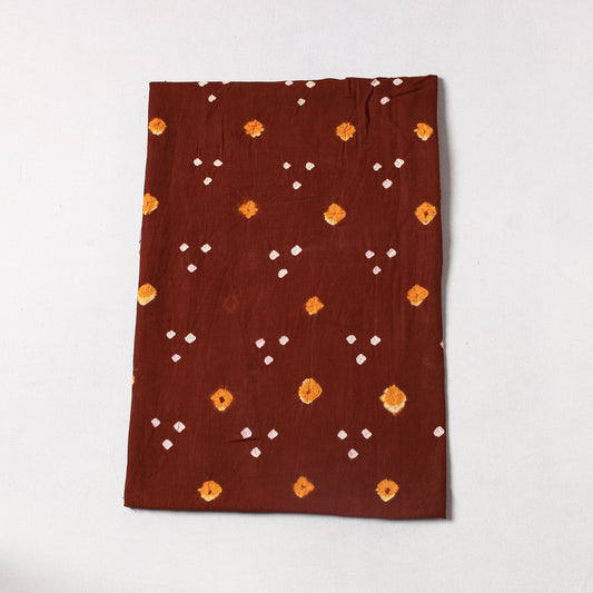 Brown - Kutch Bandhani Tie-Dye Mul Cotton Precut Fabric (0.6 meter) 32