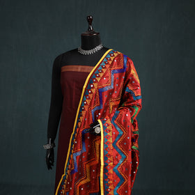 Ranihati Chanderi Silk Zig Zag Hand Embroidery Dupatta 49
