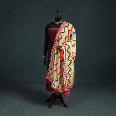 Ranihati Chanderi Silk Zig Zag Hand Embroidery Dupatta 50